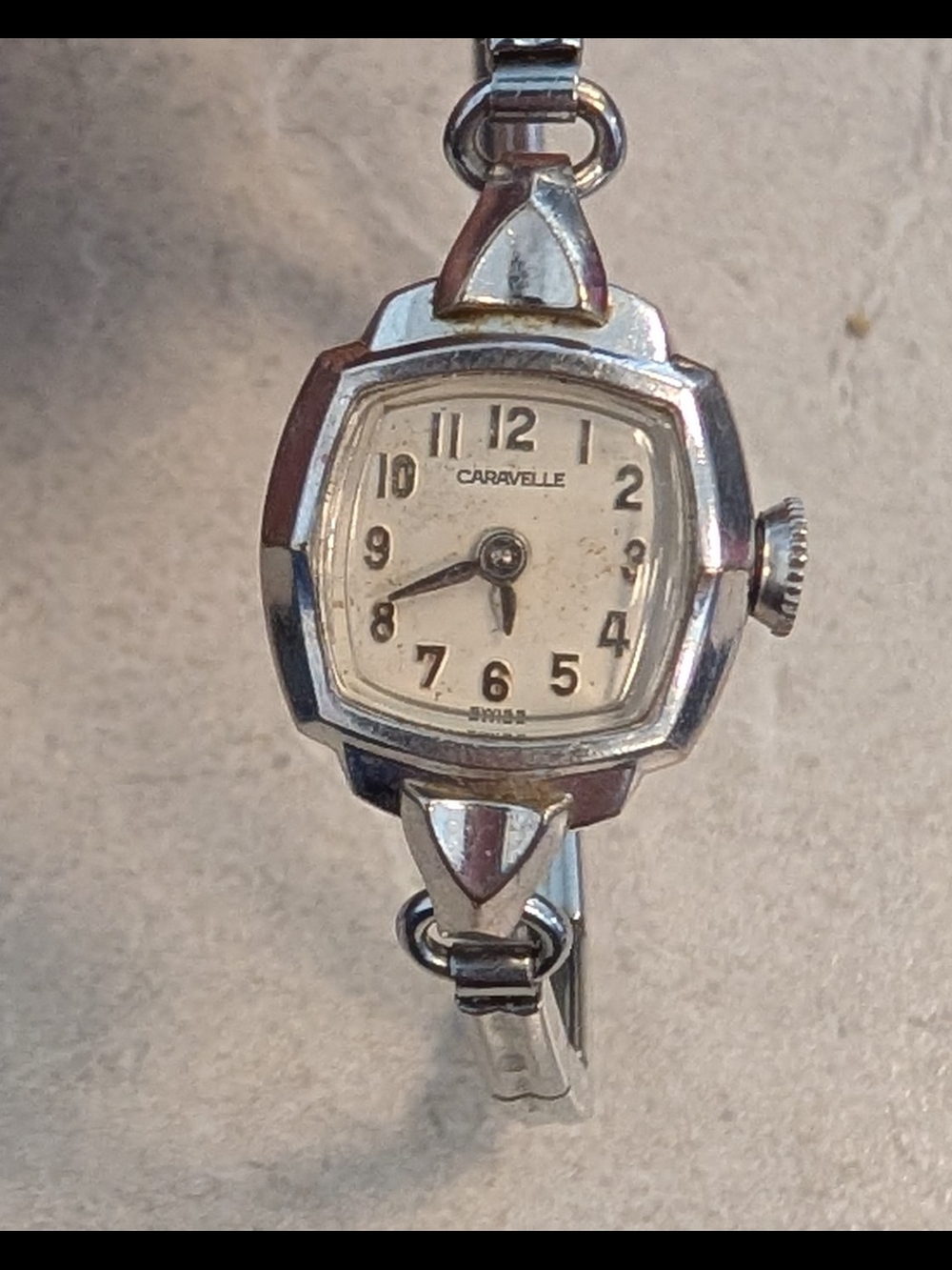 Working Dainty Petite Caravelle Silver Vintage Ladies Wristwatch